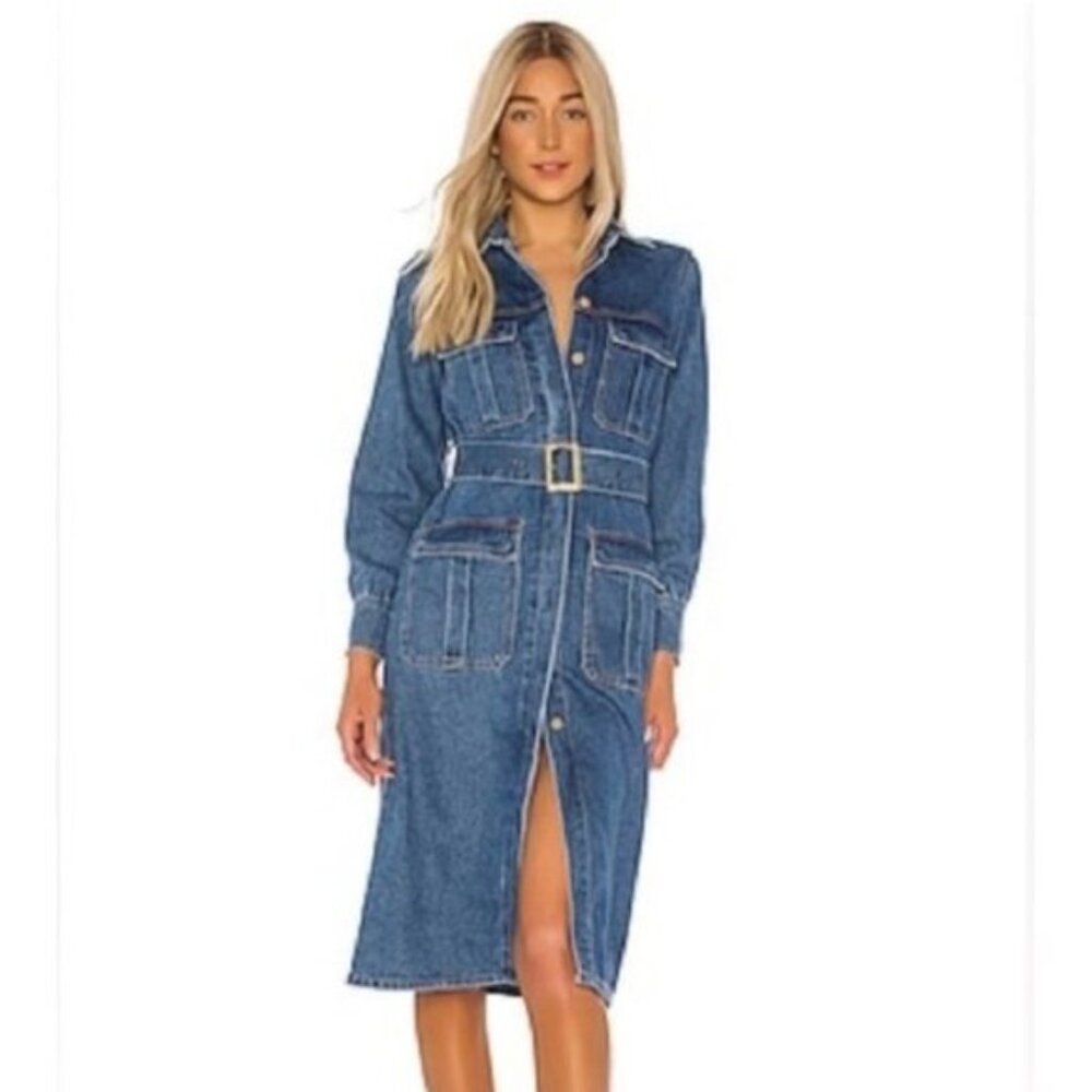Bardot Blue Denim Midi Dress